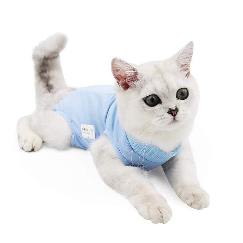 Coppthinktu Cat Recovery Suit for Abdominal Wounds or Skin Diseases, Breathable E-Collar Alternative for Cats and Dogs, After Surgery Wear Anti Licking Wounds Small Blue - PawsPlanet Australia