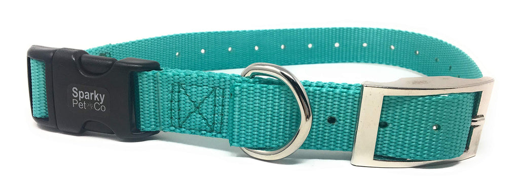 [Australia] - Sparky Pet Co - 1" Quick Snap Double Buckle Replacement Dog Collar (Teal) 