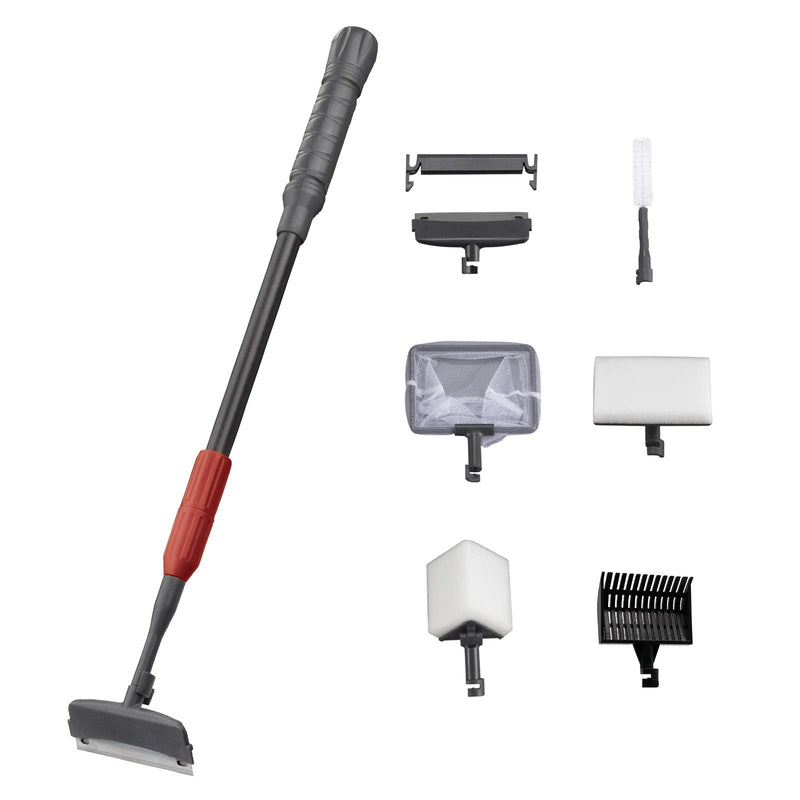 UPETTOOLS Aquarium Cleaning Tool 6 in 1 Fish Tank Cleaning Kit Algae Scraper Scrubber Pad Adjustable Long Handle Fish Tank Brush Cleaner Set - PawsPlanet Australia