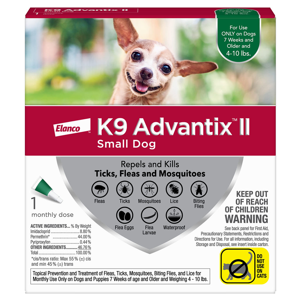K9 Advantix II Flea and Tick Prevention for Small Dogs, 4-10 Pounds 1-Pack Small Dog Only - PawsPlanet Australia