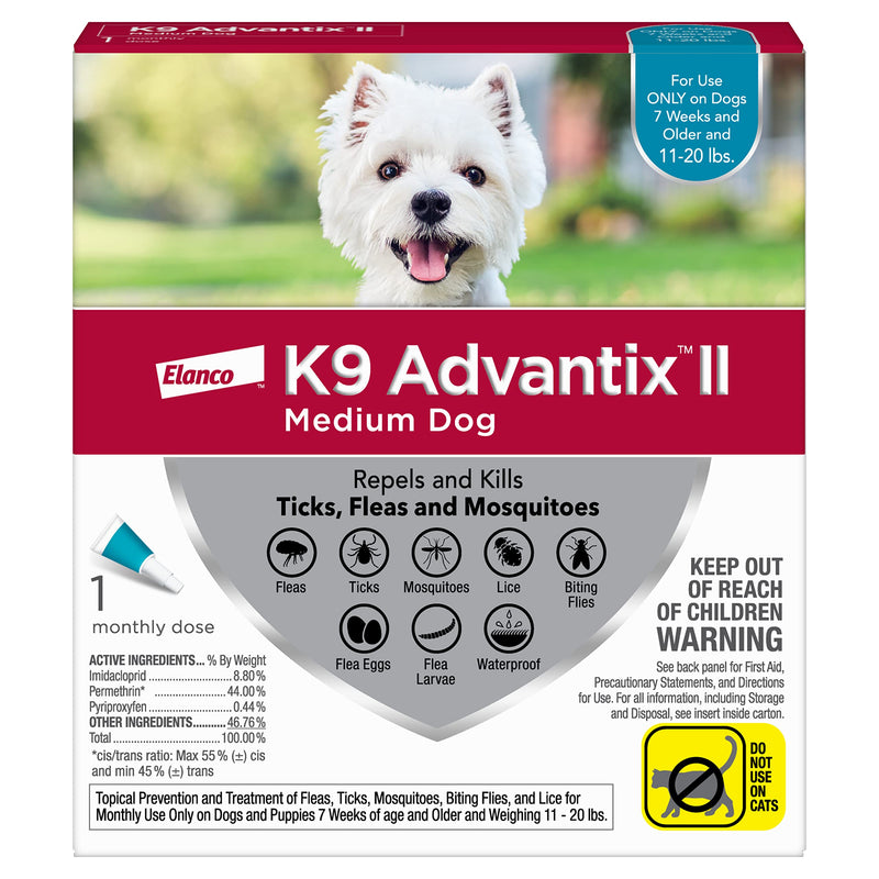 K9 Advantix II Flea and Tick Prevention for Medium Dogs, 11-20 Pounds 1-Pack Medium Dog Only - PawsPlanet Australia