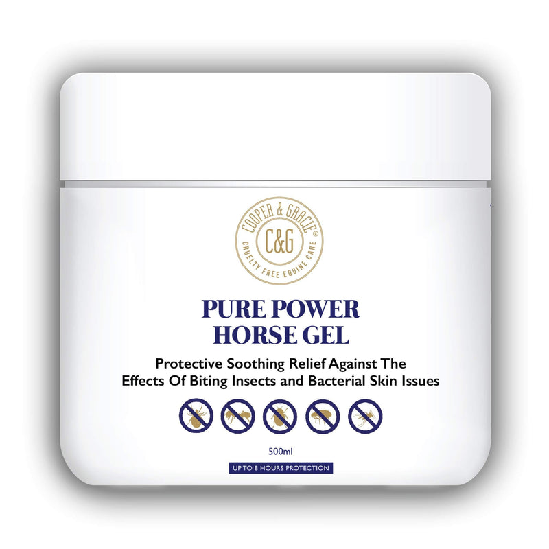 C&G Pets | Pure Power Horse Fly Gel | Repels Biting Insects | Soothes and Hydrates itchy Skin | 8 Hour Sweat Resistant Citronella Formula | 100% Organic And Natural 500ml - PawsPlanet Australia