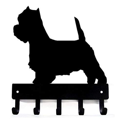 [Australia] - The Metal Peddler West Highland Terrier Westie Dog Key Holder with 5 Hooks - Small 6 inch Wide 