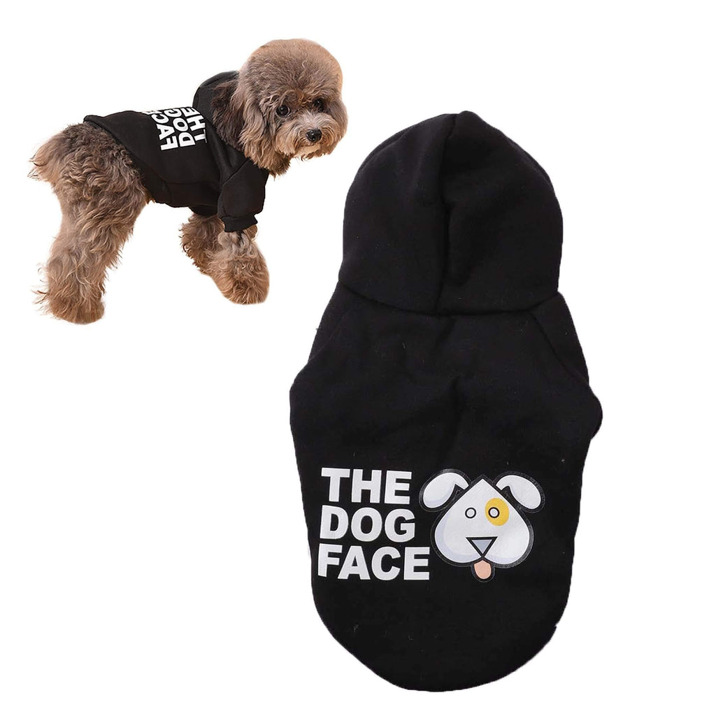 [Australia] - Petea Pet Clothes Puppy Hoodies Coat Winter Sweatshirt Warm Sweater Dog Outfits for Dogs and Cats M Black 