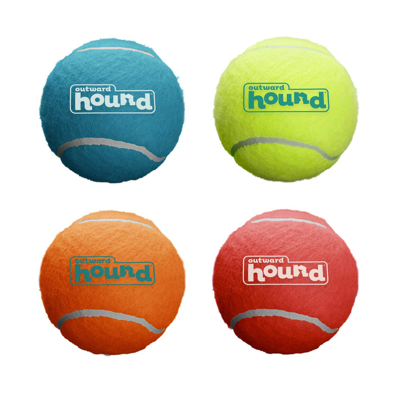 [Australia] - Outward Hound Squeaker Ballz Squeaky Tennis Ball Dog Toys MD 4 PACK 