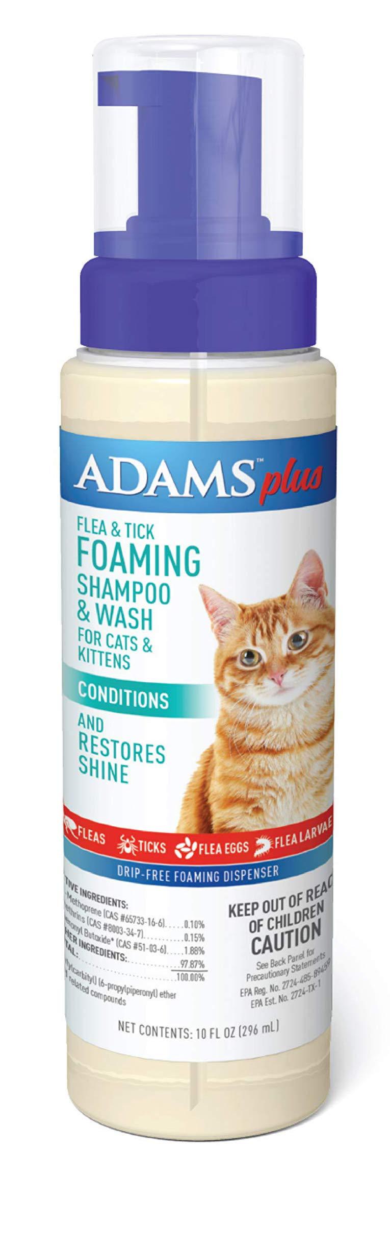 [Australia] - Adams Flea and Tick Cleansing Shampoo Foaming Shampoo for Cats & Kittens 