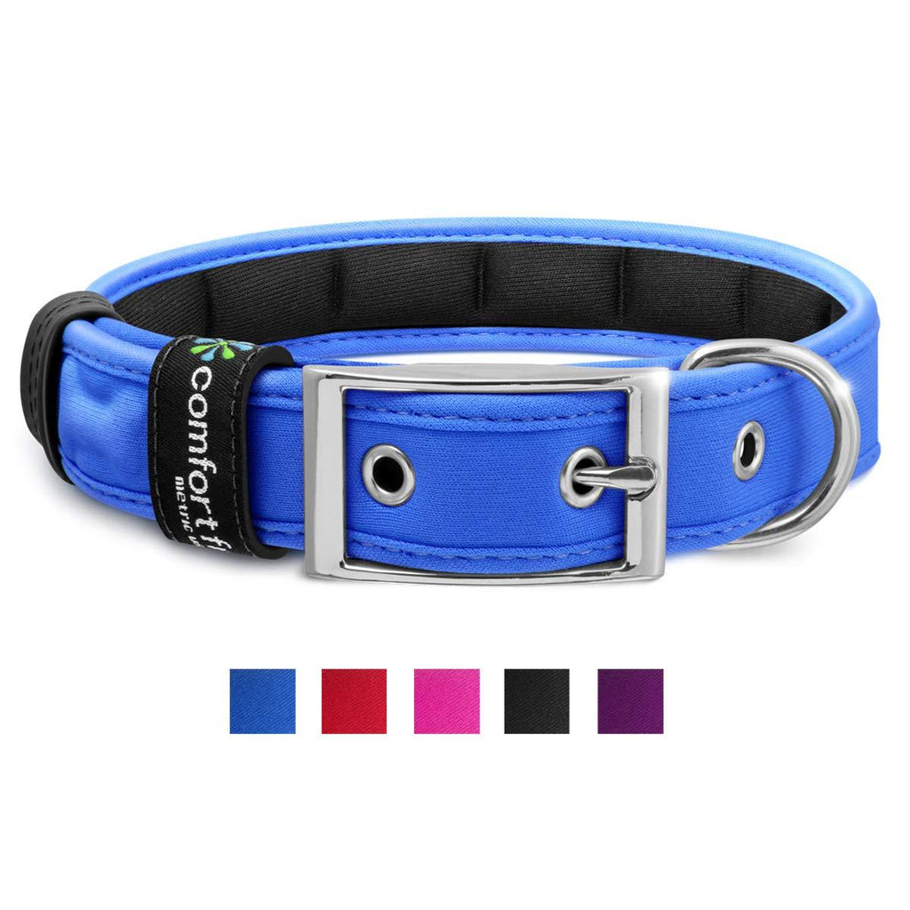 [Australia] - metric usa Comfort Fit Pet Padded Dog Collar ● Red ● Blue ● Purple ● Black with Buckle Adjustable 4 Sizes ● So Comfortable Your Dog Will not Feel The Dog Collar on! Large 