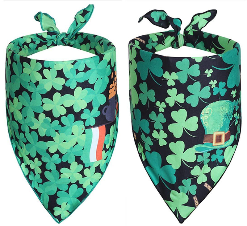 Upaw St Patricks Day Dog Bandana 2 Pack Triangle Bibs Scarf for Small Large Dogs - PawsPlanet Australia