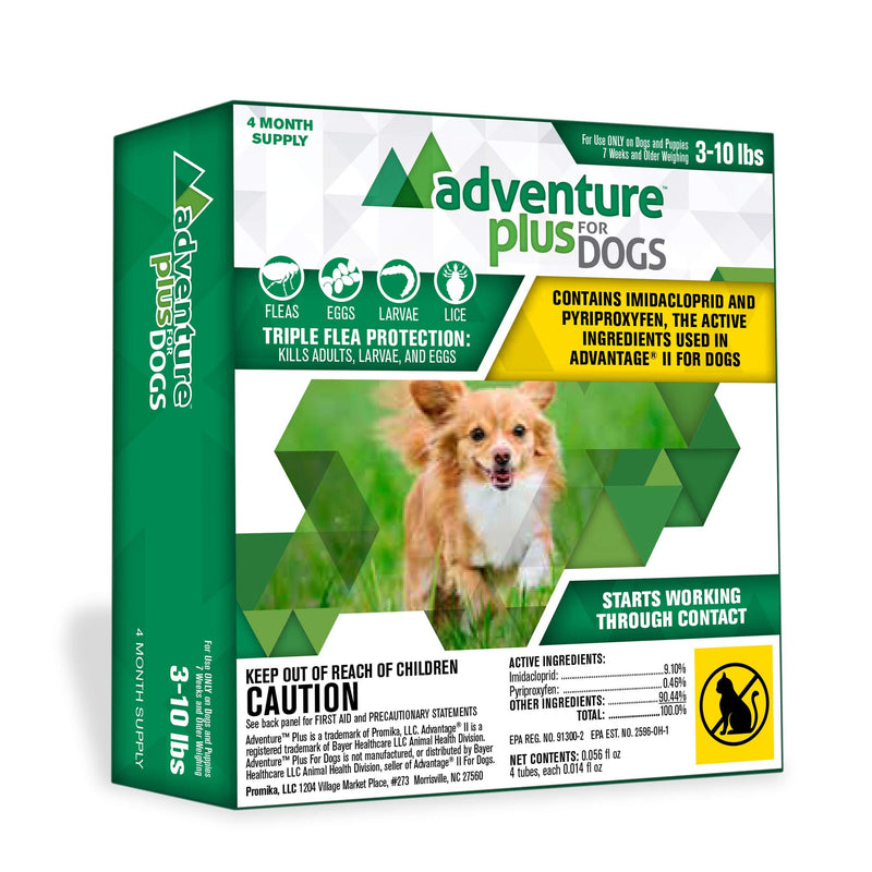 Adventure Plus Flea Prevention for Dogs, Topical Flea Treatment and Control (Small, Medium, Large, X-Large) 4 Dose Small (3-10 lb) - PawsPlanet Australia