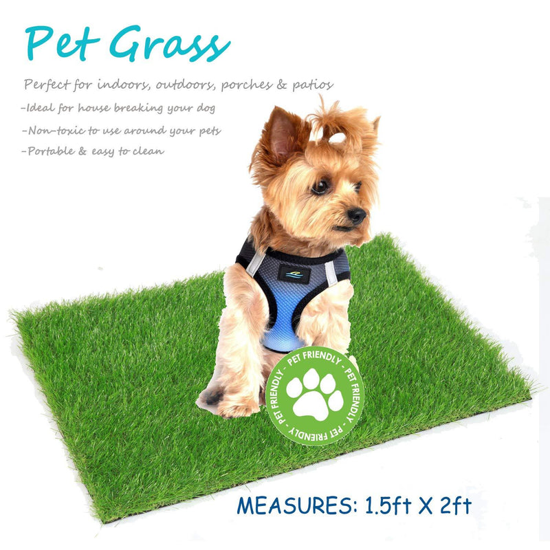 [Australia] - Deseados Artificial Grass Pet Turf Synthetic Grass Dog Potty Training Pad Entrance Way Grass Doormat Fake Grass Floor Door Mats 1.5ft X 2ft 