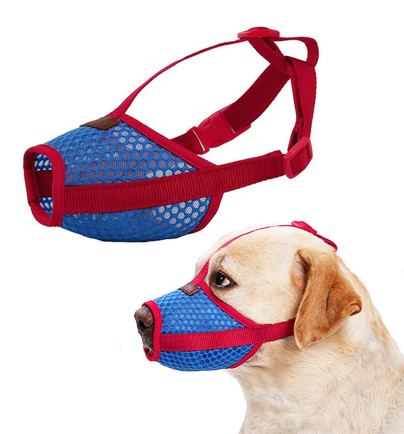 [Australia] - Nylon Dog Muzzle for Small, Medium and Large Dogs Prevent from Barking, Biting and Chewing, Mesh Breathable Dog Mouth Cover 2 Colors 5 Sizes Red 