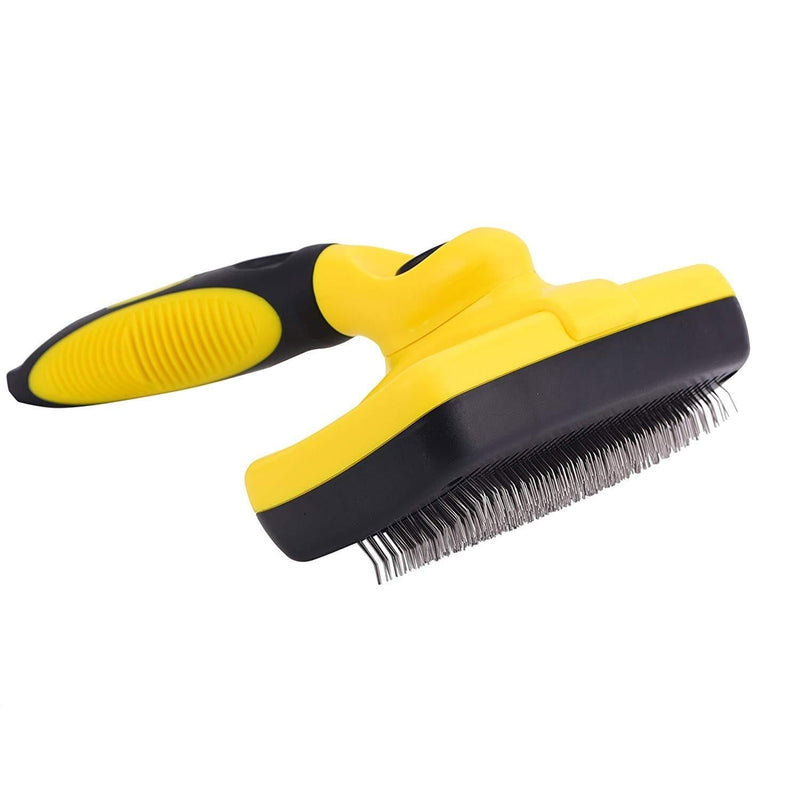 [Australia] - YujueShop Dog Brush pet cat Automatic Push Hair Comb Push Type Telescopic Needle Comb Easy to Remove Removal Hair self Cleaning Slicker Brush 7.5x5 inch 