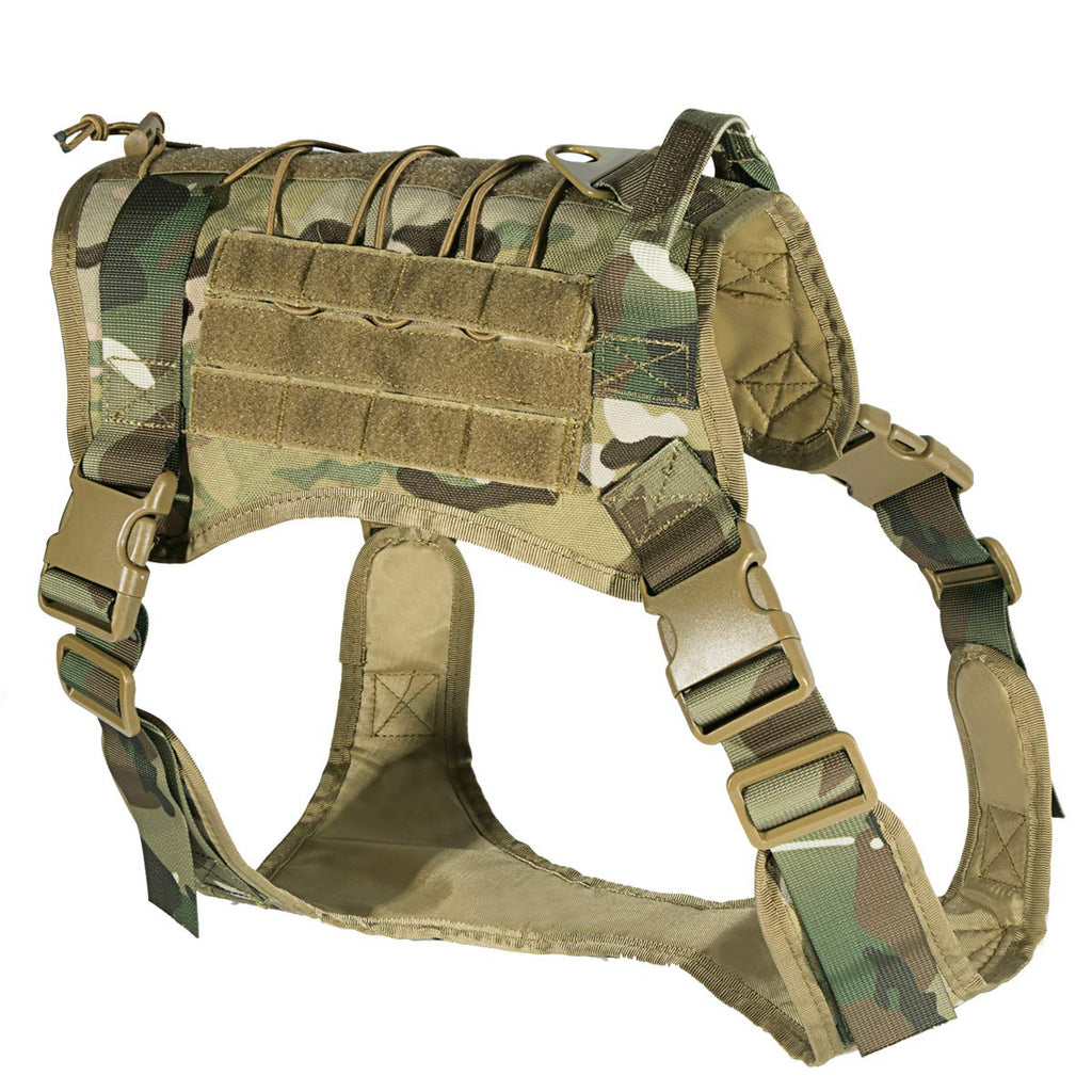 [Australia] - IronSeals Tactical Service Dog Vest Military Patrol K9 Dog Harness Molle Dog Vest Harness with Handles CP X-Large 