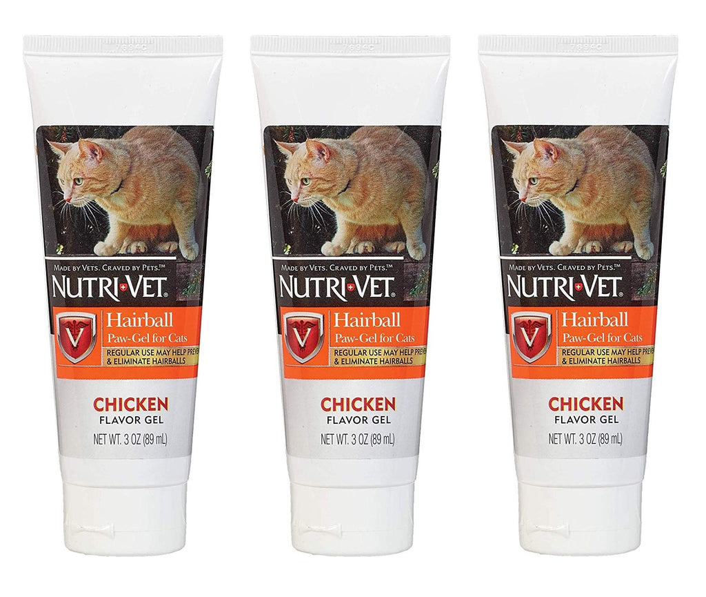 Nutri-Vet 3 Pack of Hairball Paw-Gel for Cats, 3 Ounces Each, Chicken Flavor - PawsPlanet Australia