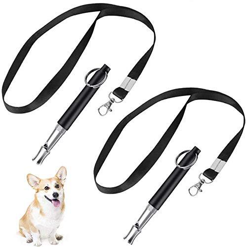 [Australia] - PIVBY Dog Whistle to Stop Barking,Adjustable Training Dogs Silencer Pitch Ultrasonic Bark Control for Dogs - Pack of 2 PCS Whistles with 2 Free Lanyard Strap 