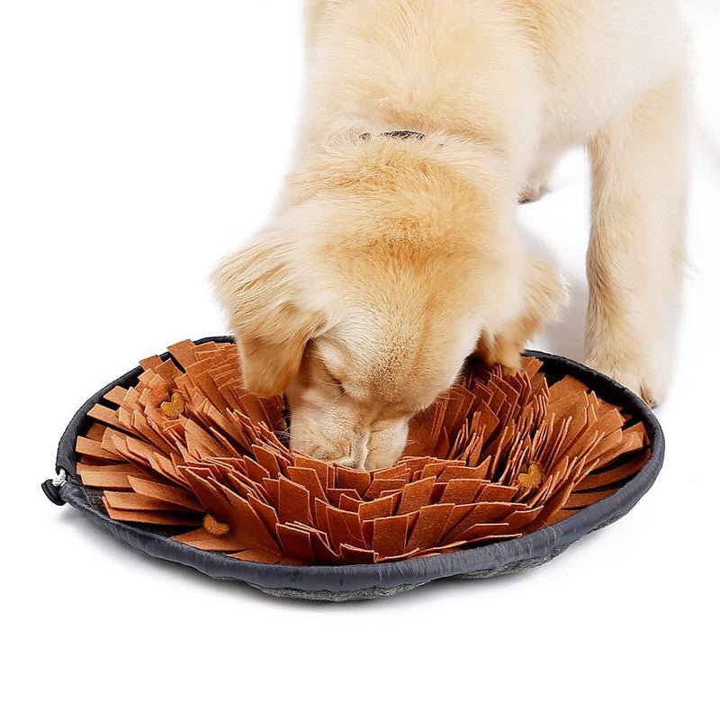 [Australia] - RC GearPro Dog Snuffle Bowl Mat Pet Cat Snuffling Nose Work Mat IQ Training Slow Eat Bowl, Encourages Natural Foraging Skills Dog Feeding Blanket brown 