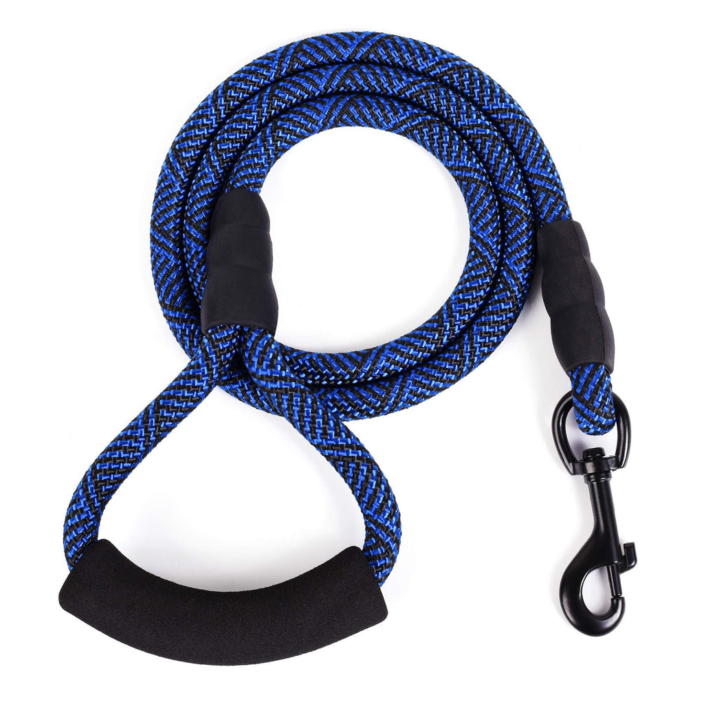 [Australia] - Mile High Life Mountain Climbing Nylon Dog Rope Leash with Soft Handle 4 Feet (Multi-Colors) Black Blue 