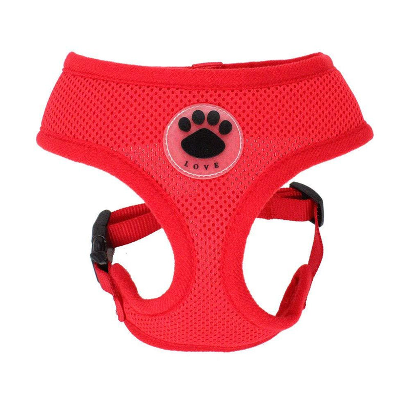 [Australia] - WONDERPUP Soft Mesh Dog Harness No Pull Walking Comfort Padded Vest Harnesses Adjustable XS Red 