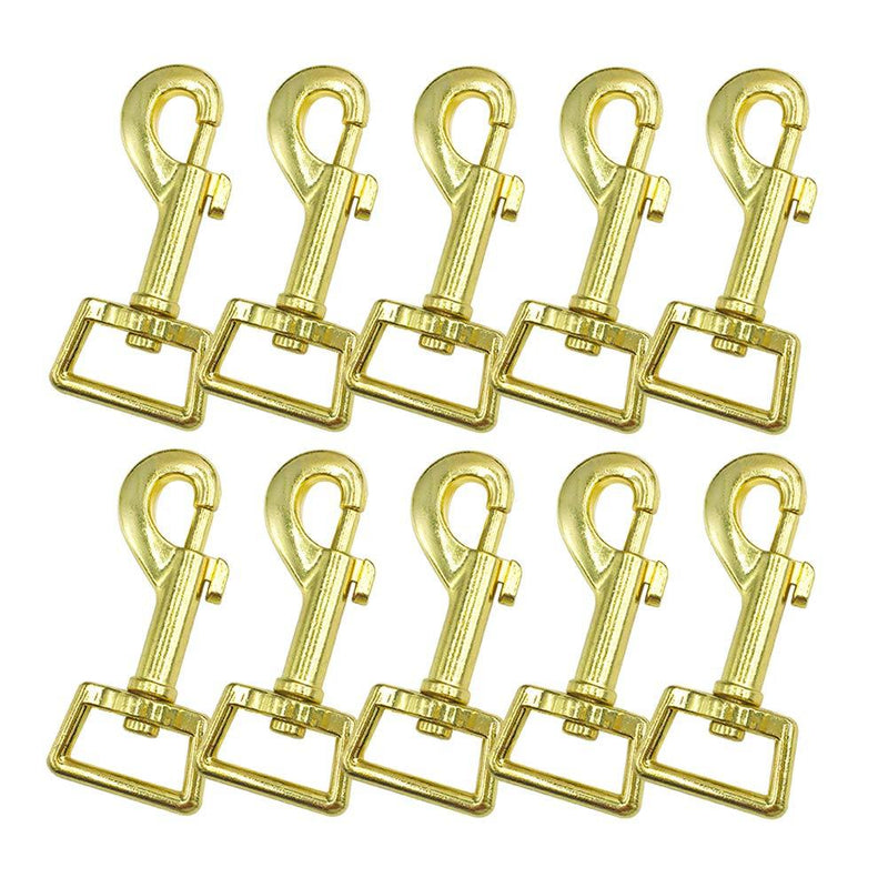 [Australia] - 10 Pcs Heavy Duty 2.95"x0.98" Square Eye Nickel Plated Swivel Snap Hooks pet Buckle Trigger Clip Clasp Dog Horse Lead Keychain (Gold) Gold 