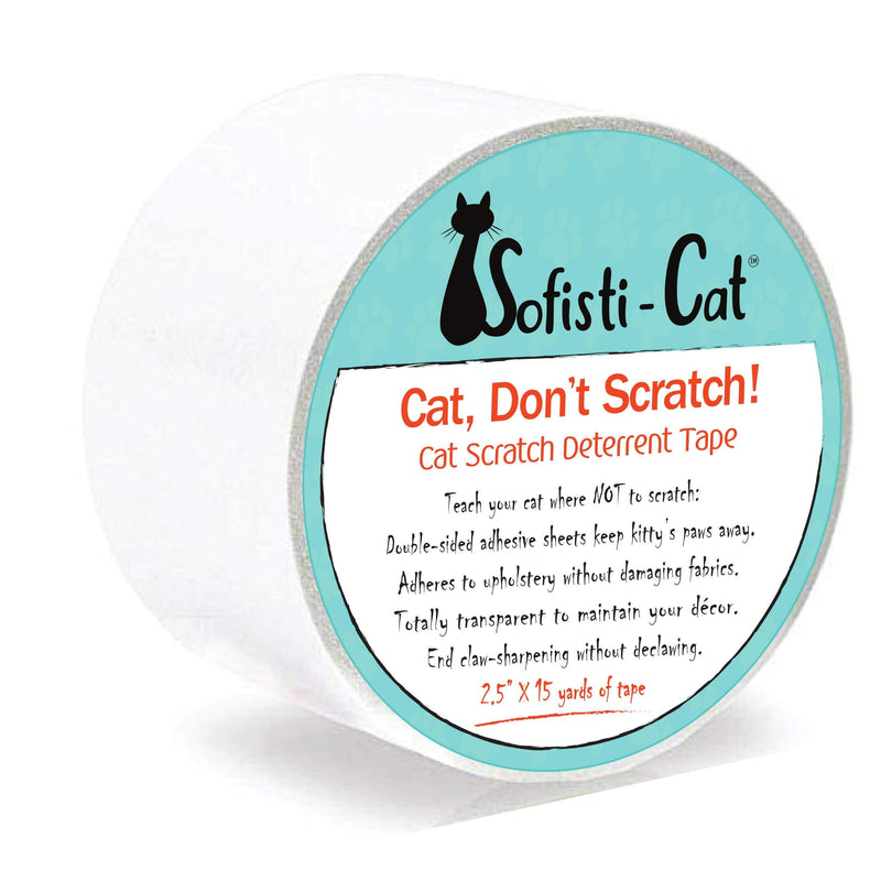 [Australia] - Sofisti-Cat Scratch Deterrent Tape - Clear Double-Sided Cat Anti Scratch Training Tape, Different 2.5"x15 yards roll 