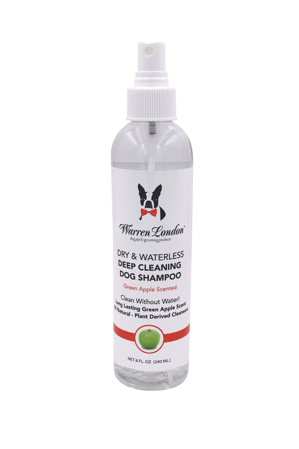 Warren London Dry & Waterless Shampoo for Dogs & Pets | No Rinse Dog Shampoo in Apple and Guava Mango Scents | Dry Dog Shampoo for Smelly Dogs with Coconut & Fruit Extracts | Made in USA Green Apple - PawsPlanet Australia