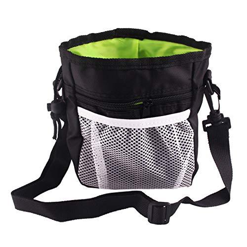 [Australia] - ITODA Dog Treat Pouch Training Waist Bag, Waist Pet Animal Walking Snack Container with Removable Hands-Free Shoulder Strap and Metal Belt Clip Black 