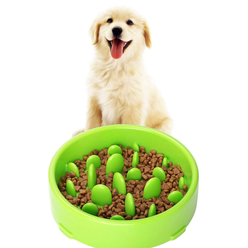 [Australia] - Kismaple Dog Slow Eating Feeder Bowl, Fun Foraging Anti Choking Anti Gobble Anti-Choke Interactive Feeding Slow Eating Bowls Non-Slip Green 