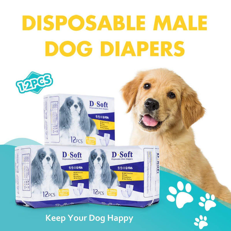 [Australia] - senye Disposable Dog Diapers for Male Female Wraps Leakproof, Super Absorbency,12 Pcs Medium 