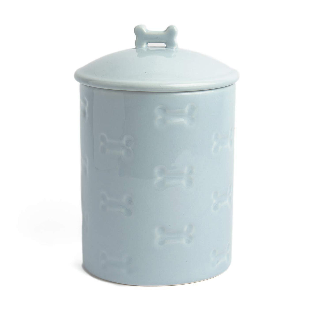 [Australia] - Park Life Designs Manor Treat Jar, Stylish Heavyweight Ceramic Container for Treats and More, Airtight Lid with Silicone Seal, Dishwasher Safe 8 inch Tall Canister Blue 