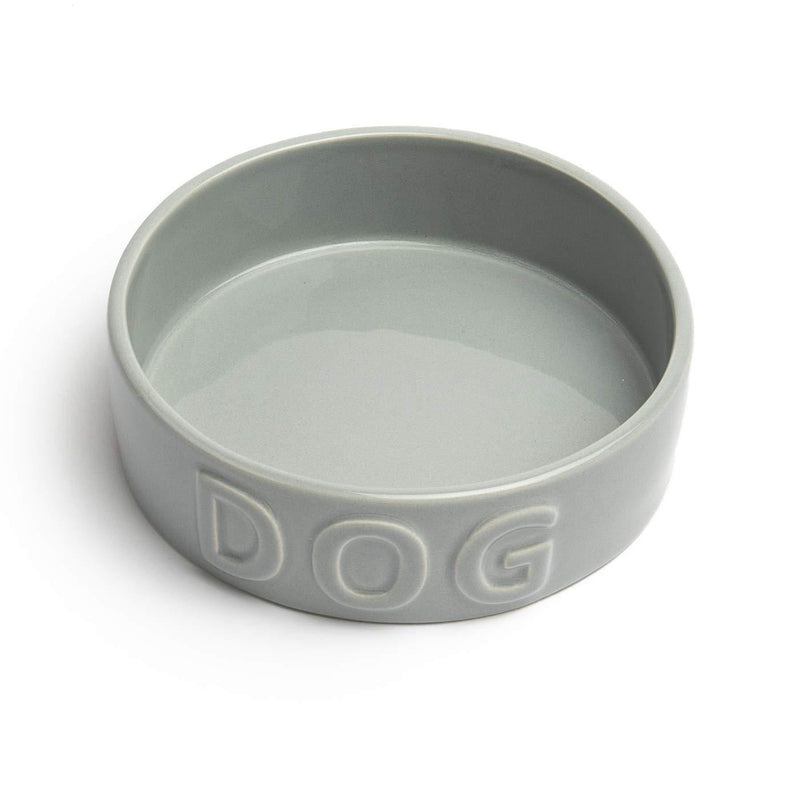 [Australia] - Park Life Designs Classic Dog Bowl, Heavyweight Ceramic Pet Dish Stays Put, Chew-Proof, Microwave and Dishwasher Safe Medium Grey 