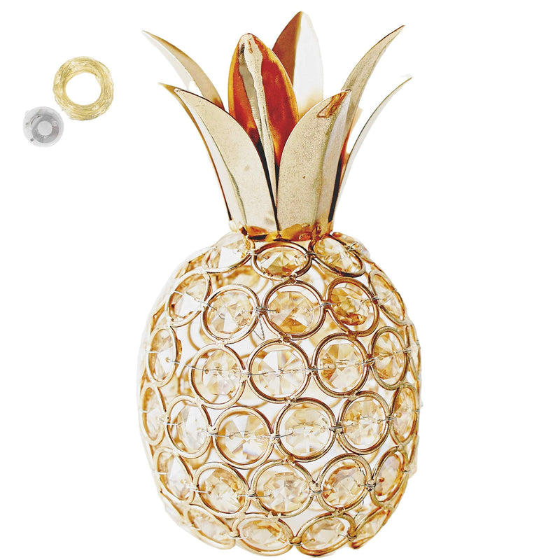 SmilingTown Pineapple Table Centerpiece Decor Handmade Crystal Hollow Fruit Candle Holder Ornament Decor Home Party Camping Wedding Festival Bar Decor Gold (Pineapple) - PawsPlanet Australia
