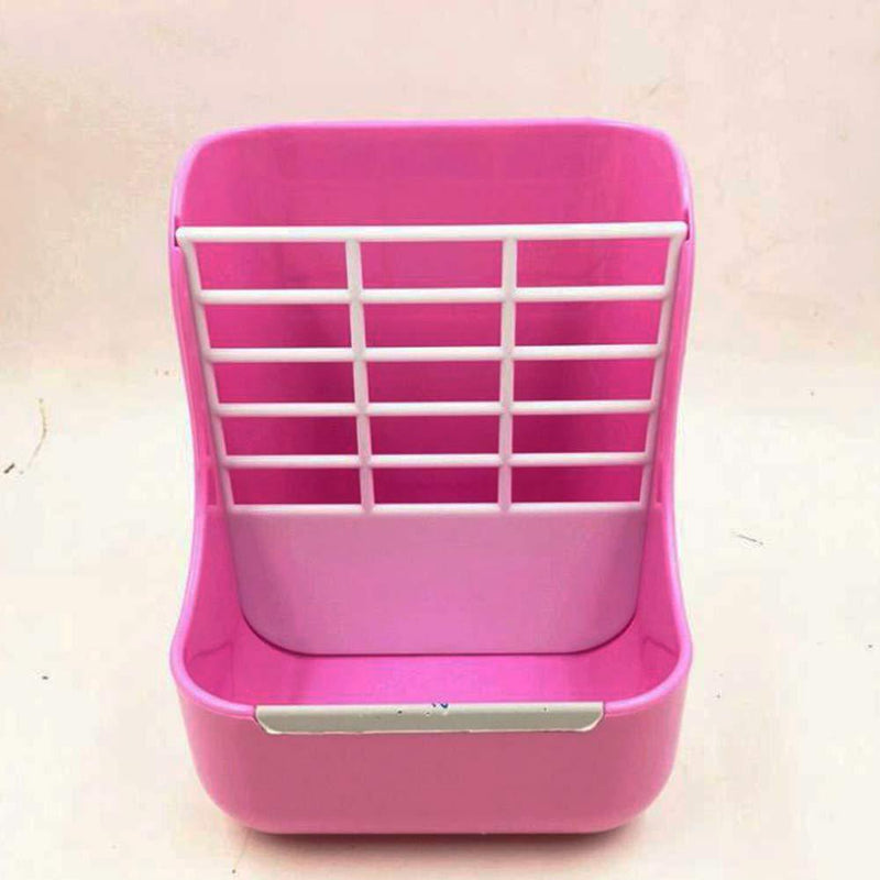 MINGZE Hay Food Bin Feeder for Rabbit Guinea Pig Chinchilla and Other Small Animals, 2 in 1 for Grass and Food (pink) pink - PawsPlanet Australia