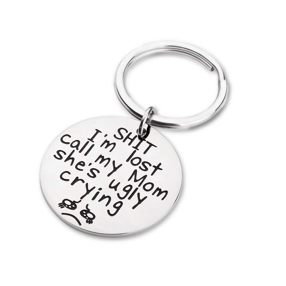 [Australia] - Funny Pet Tags, Personalized Puppy Pet ID Tags for Dog Cats Owner or Dog Lover, Sht I'm Lost My Mom is Ugly Crying, Stainless Steel, Dog Collar Tag 