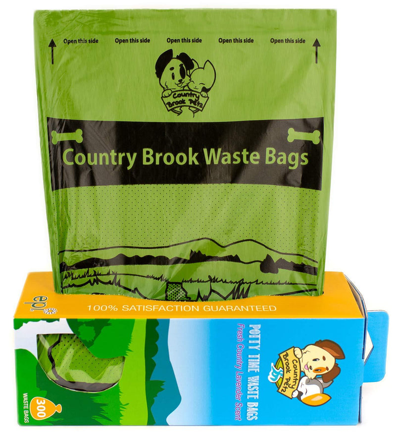 [Australia] - Country Brook Petz - Lavender Scented Potty Time Waste Bags - No Hassle Dog Poop Bags (Single Roll, 300 Count) 