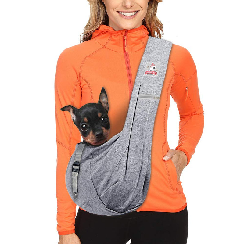 MRELEC Small Cat Pet-Dog-Carrier-Sling-Backpack Front Pack Purse Puppy Shoulder Bag Snuggle Dog Travel Pouch Outdoor Riding Tote for Men Girl Gray Unadjustable for 3 - 10 lbs - PawsPlanet Australia