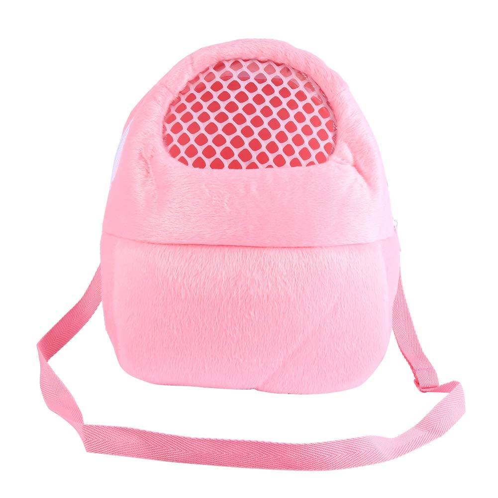 Pet Carrier Bag, Hamster Carrier Portable Breathable Outgoing Travel Bag with Shoulder Strap for Small Pets Hedgehog Sugar Glider Squirrel Rabbit (Pink M) Pink M - PawsPlanet Australia