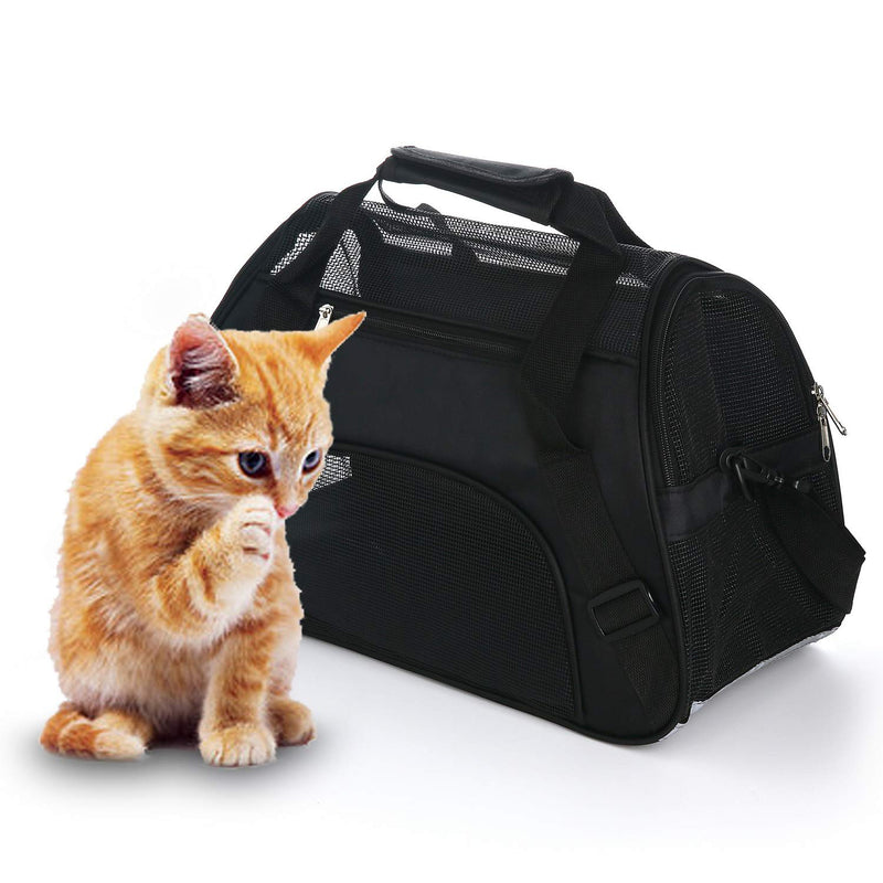 MuchL Cat Carrier Soft-Sided Pet Carrier for Small Medium Cats, Puppies, Dog Carrier Pet Travel Bag for Small Dogs Comfort Portable Foldable Pet Bag Airline Approved (Medium Black) - PawsPlanet Australia