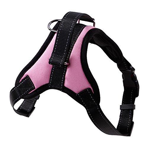 [Australia] - Bruce Brother No-Pull Dog Harness Reflective Adjustable Harness Pet Vest with Handle for Small Medium Large Dogs for Walking Hiking Traveling Training middle-sized pink 