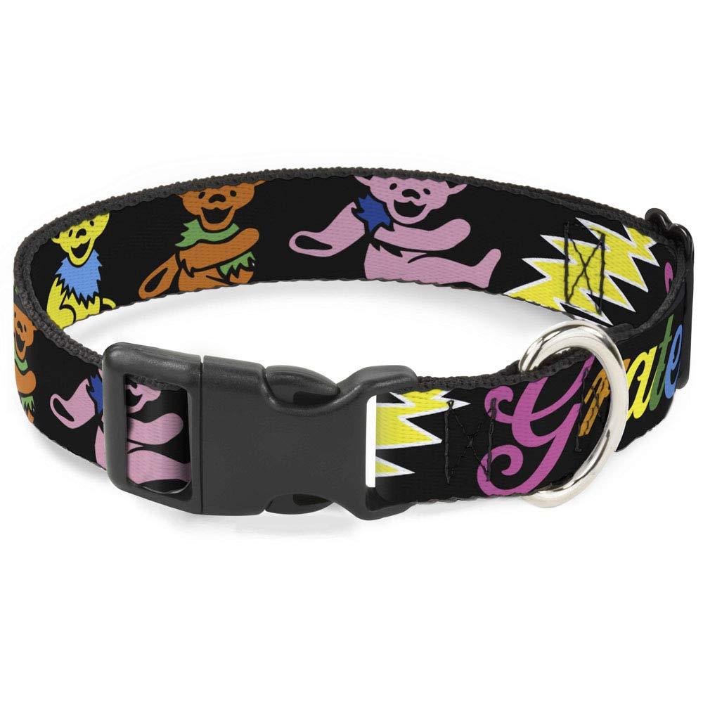 [Australia] - Cat Collar Breakaway Grateful Dead Script Bears Skeletons Black Multi Color 8 to 12 Inches 0.5 Inch Wide 