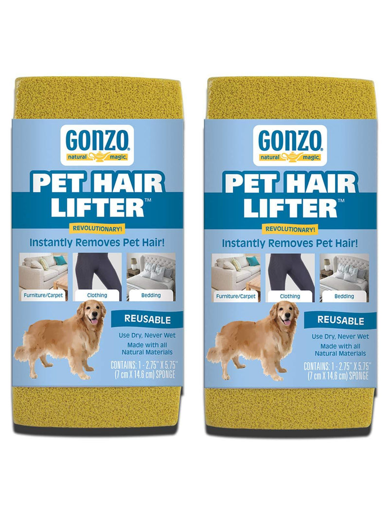 Gonzo Pet Hair Remover - 2 Pack - Lift and Remove Dog, Cat and Other Pet Hair from Furniture, Carpet, Bedding and Clothing - PawsPlanet Australia