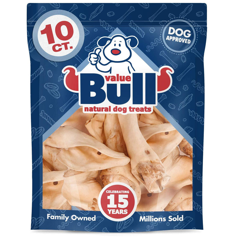[Australia] - ValueBull Cow Ears, Varied Sizes/Shapes, 10 Count - All Natural Dog Treats, 100% Angus Beef, Single Ingredient Rawhide Alternative, Fully Digestible, Cleans Teeth & Gums 