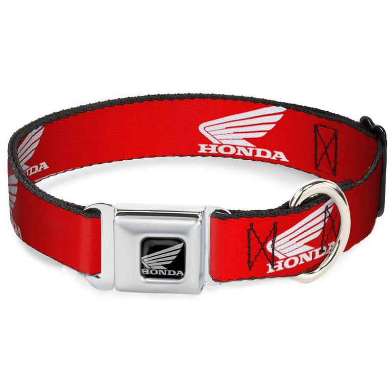 Buckle-Down Dog Collar Seatbelt Buckle Honda Motorcycle Logo Red White 18 to 32 Inches 1.5 Inch Wide, Multicolor, DC-WHM002-WL 1.5" Wide - Fits 18-32" Neck - Large - PawsPlanet Australia