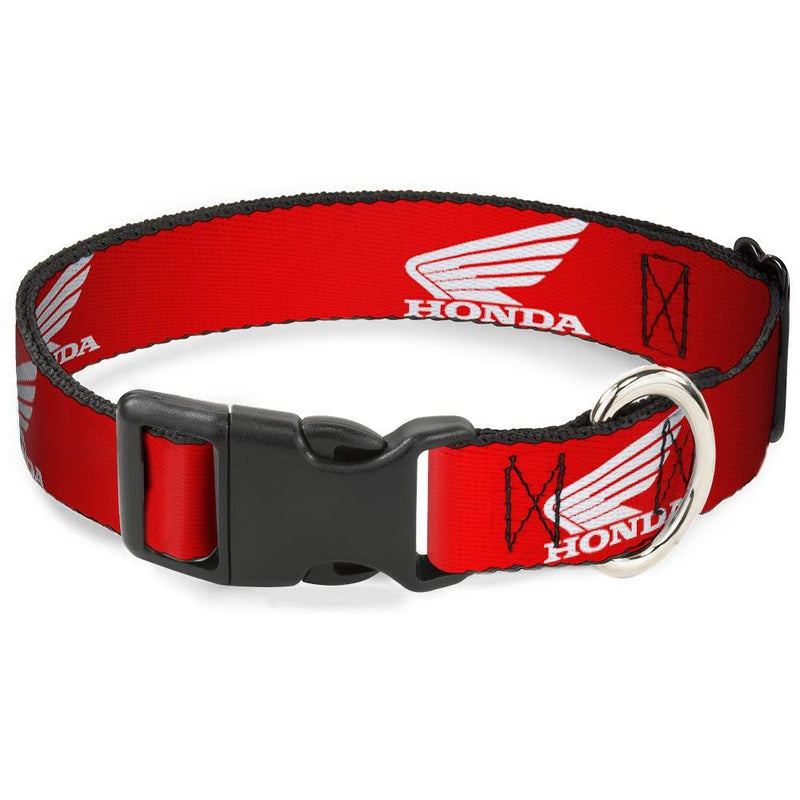 Buckle-Down Dog Collar Plastic Clip Honda Motorcycle Logo Red White 15 to 26 Inches 1.0 Inch Wide, 1" Wide - Fits 15-26" Neck - Large - PawsPlanet Australia