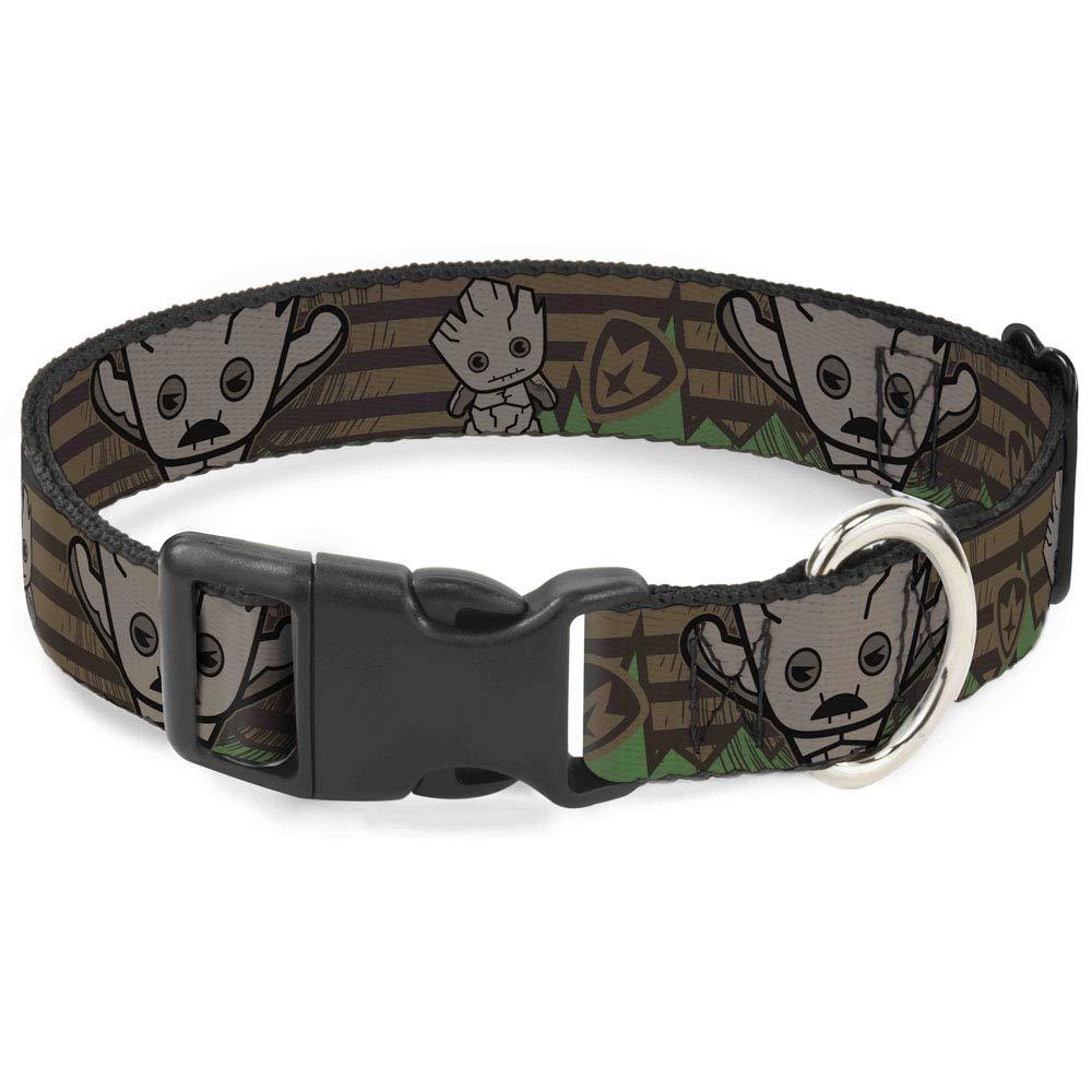 [Australia] - Cat Collar Breakaway Kawaii Groot 2 Poses Guardians Badge Browns Green 8 to 12 Inches 0.5 Inch Wide 