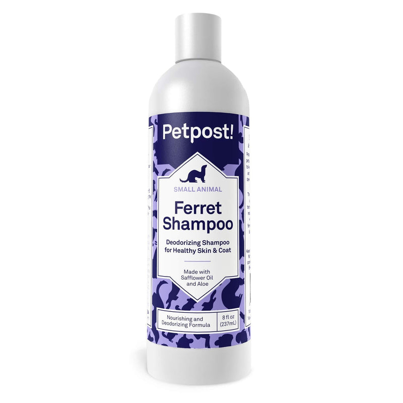 Petpost | Ferret Shampoo - Naturally Effective Deodorant Shampoo for Ferrets and Small Animals - Healthy Skin & Coat Formula (8 oz.) 236.6 ml (Pack of 1) - PawsPlanet Australia