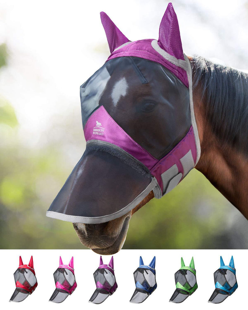 Harrison Howard CareMaster Pro Luminous Fly Mask Full Face Amethyst (M; Cob) Cob (Medium) - PawsPlanet Australia