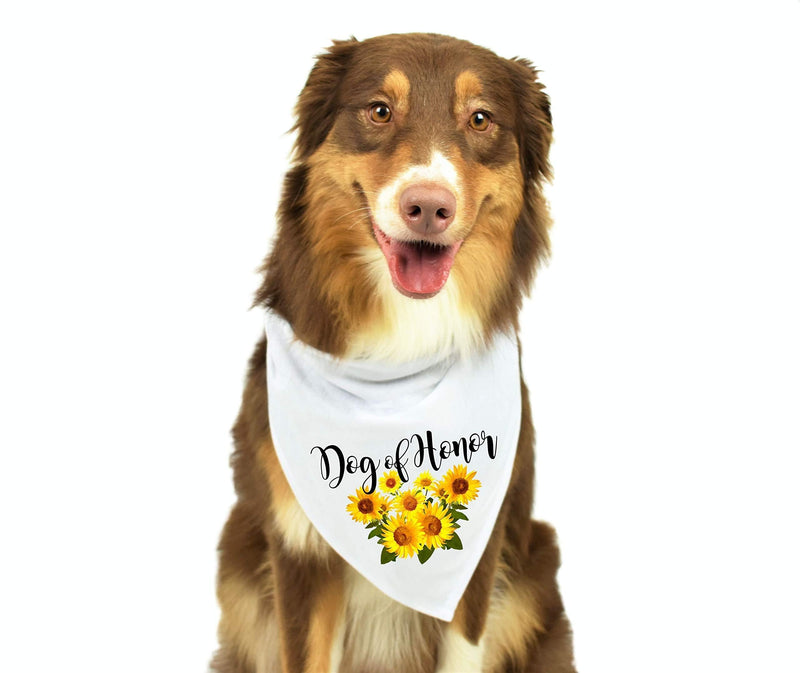 [Australia] - Moonwake Designs- Dog of Honor Bandana, Sunflower Wedding Bandana, Maid of Honor Dog Bandana, Wedding Photo Prop, Pet Scarf, Pet Accessories 
