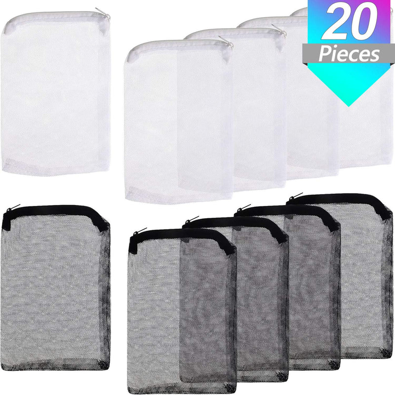 [Australia] - Onwon 20 Pieces Aquarium Filter Bags Fish Tank Media Mesh Filter Bags Net Bag with Zipper for Charcoal Pelletized Remove Activated Carbon, Biospheres, Ceramic Rings 