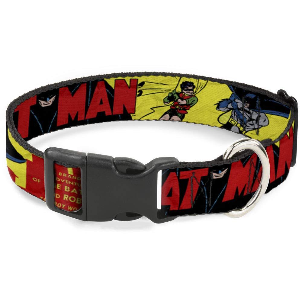 [Australia] - Buckle-Down Cat Collar Breakaway Classic Batman Issue 1 Robin Batman Cover Pose Yellow Red 8 to 12 Inches 0.5 Inch Wide 