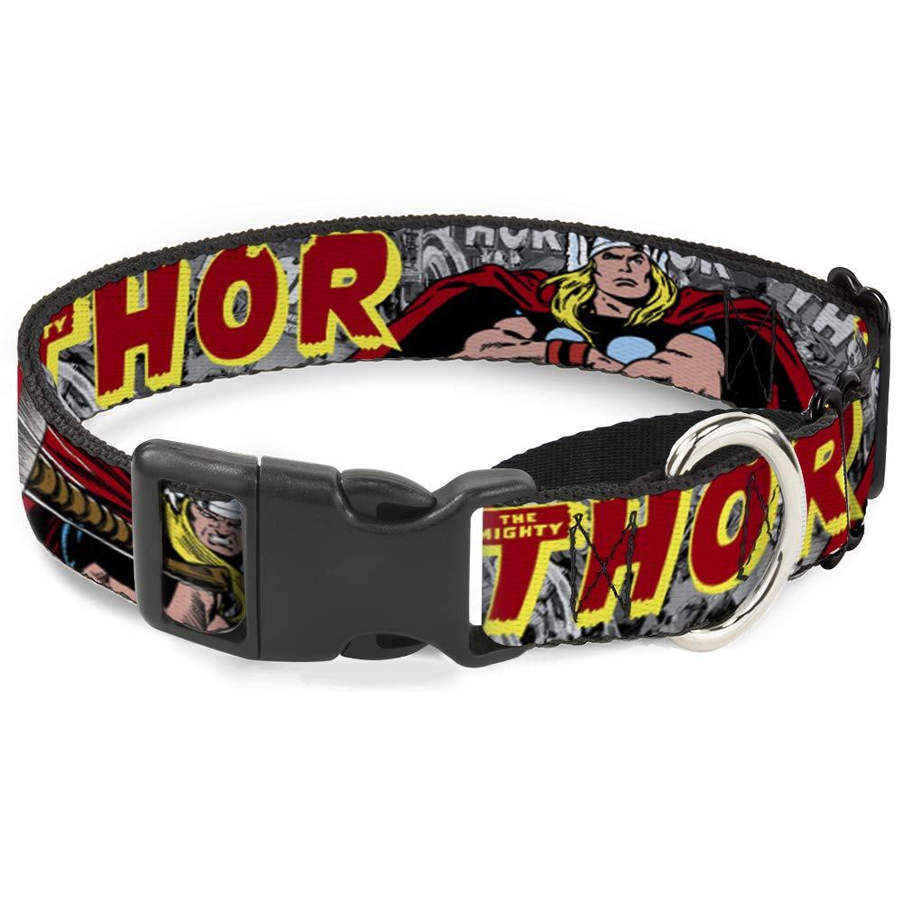 [Australia] - Buckle-Down Dog Collar Martingale Thor Hammer Red Yellow White 18 to 32 Inches 1.5 Inch Wide 